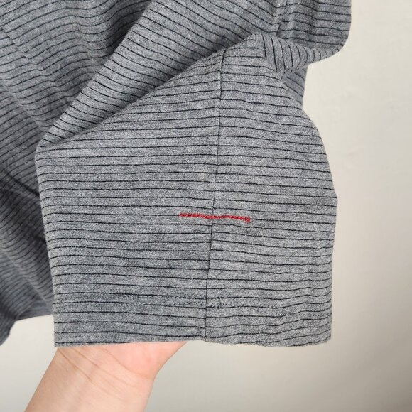 Daniel Buchler Heather Gray Striped Short Sleeve Crewneck Tee sz M - Picture 5 of 8